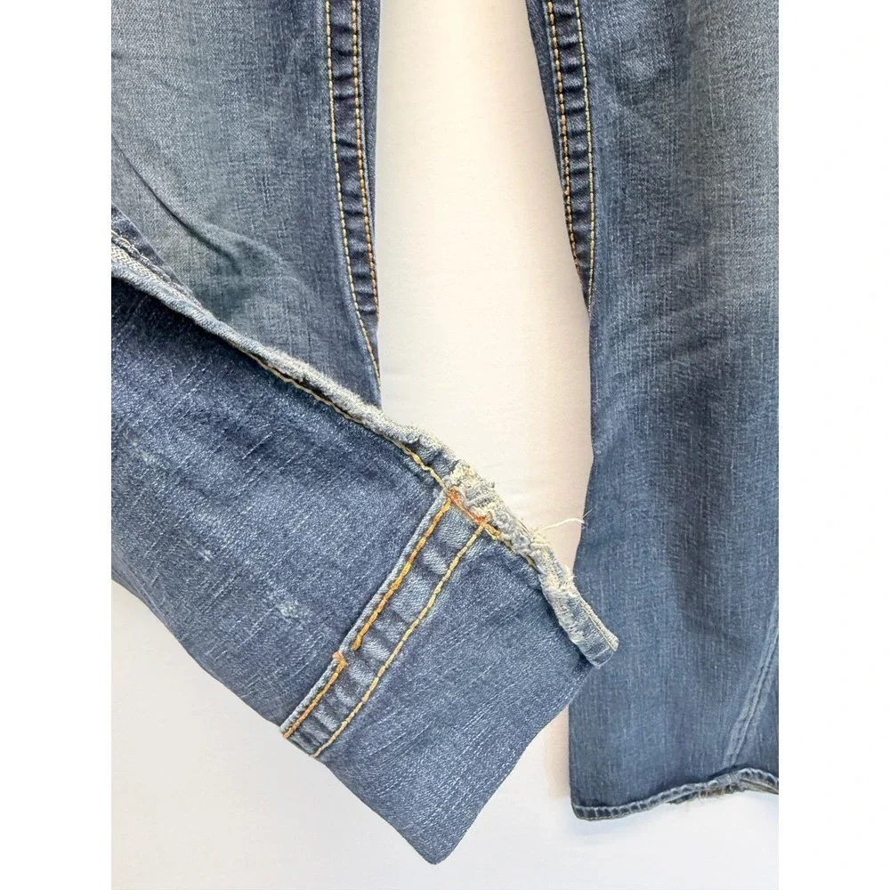 Rare VTG USA Y2K True Religion Joey Big T Super T 34 Flap Flare Jeans READ